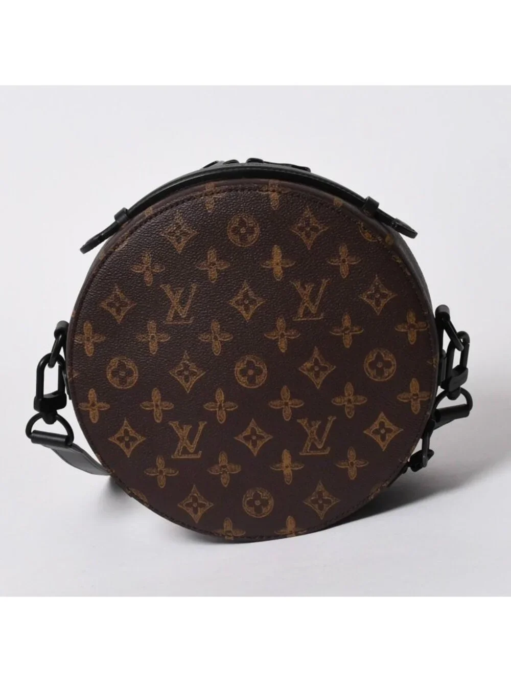 Louis Vuitton Wheel Box Shoulder Bag Monogram Canvas Calfskin Mud Black